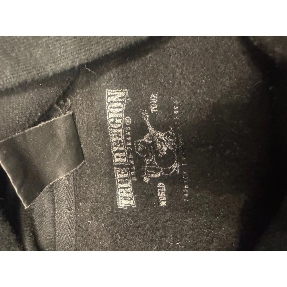 True Religion Buddha Brand Black Hoodie Sweatshirt‎ Est 2002 Mens Size XL